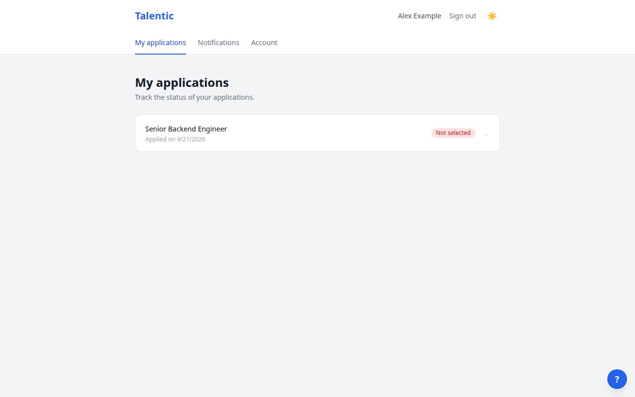 Screenshot: My applications