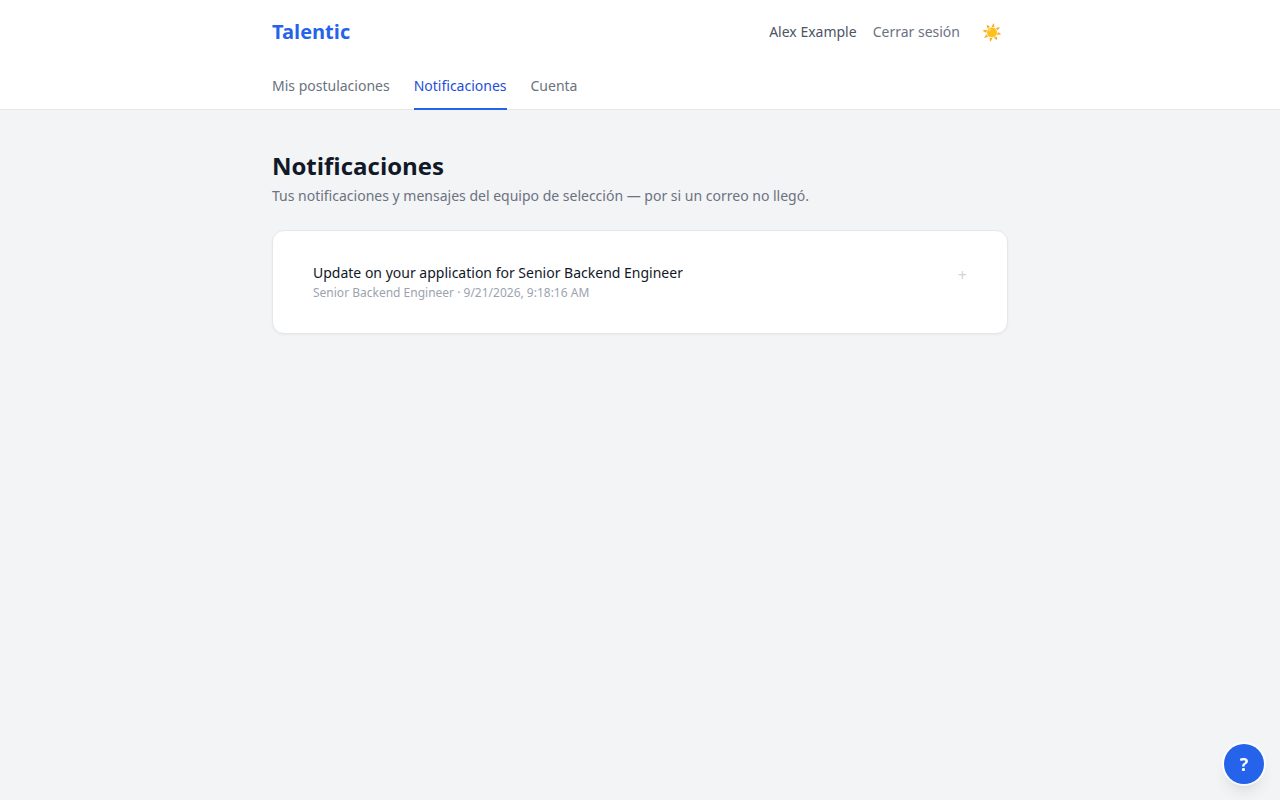 Captura de pantalla: Notificaciones